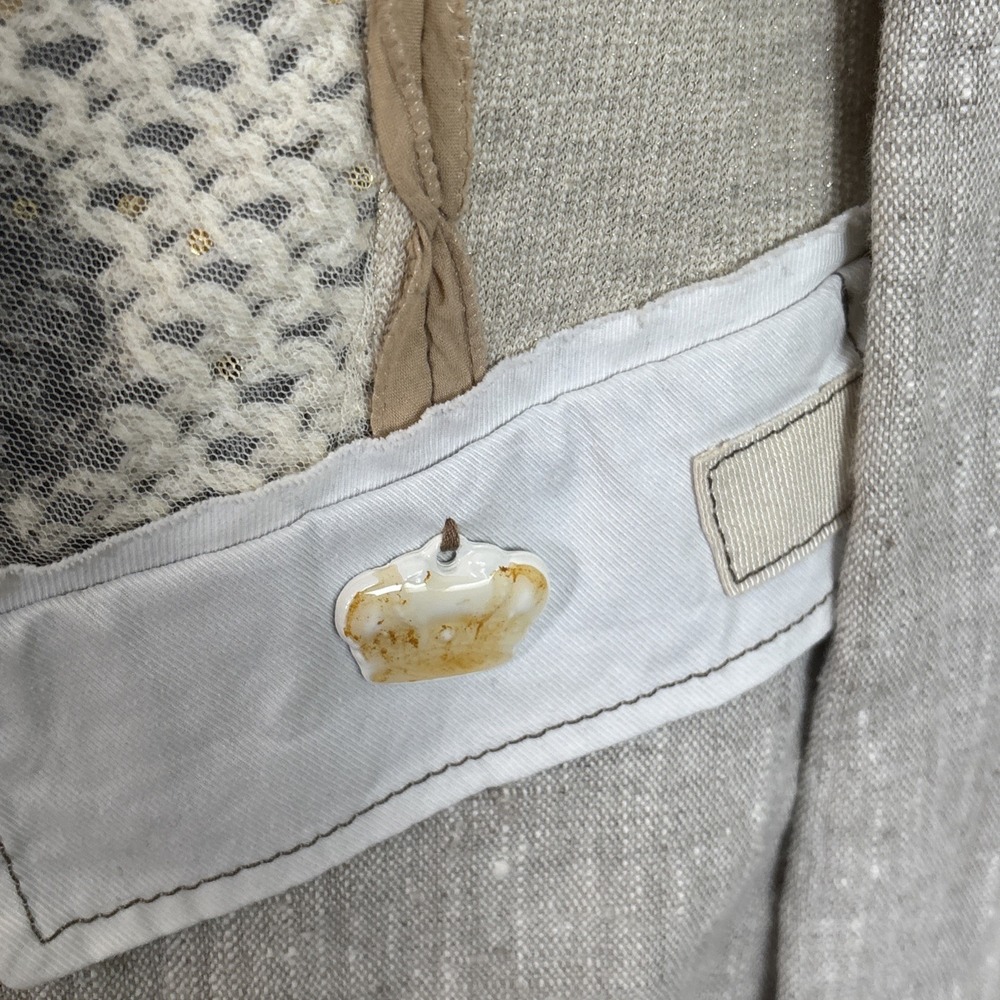 Elisa Cavaletti Daniela Dallavalle Jacket Sz XS Linen Cotton Stretch Art to Wear - Picture 7 of 16